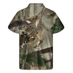 Oak Tree Hunting Camouflage Print Men's Short Sleeve Shirt
