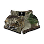 Oak Tree Hunting Camouflage Print Muay Thai Boxing Shorts