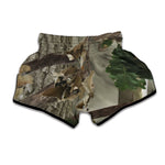 Oak Tree Hunting Camouflage Print Muay Thai Boxing Shorts