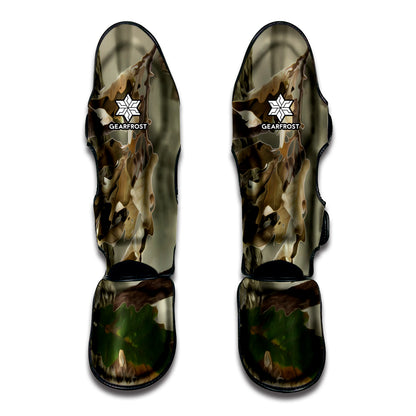 Oak Tree Hunting Camouflage Print Muay Thai Shin Guard