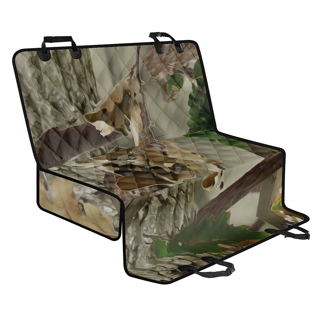 Oak Tree Hunting Camouflage Print Pet Car Back Seat Cover