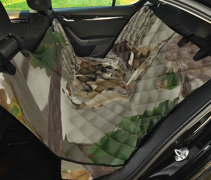 Oak Tree Hunting Camouflage Print Pet Car Back Seat Cover