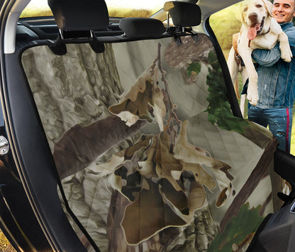 Oak Tree Hunting Camouflage Print Pet Car Back Seat Cover