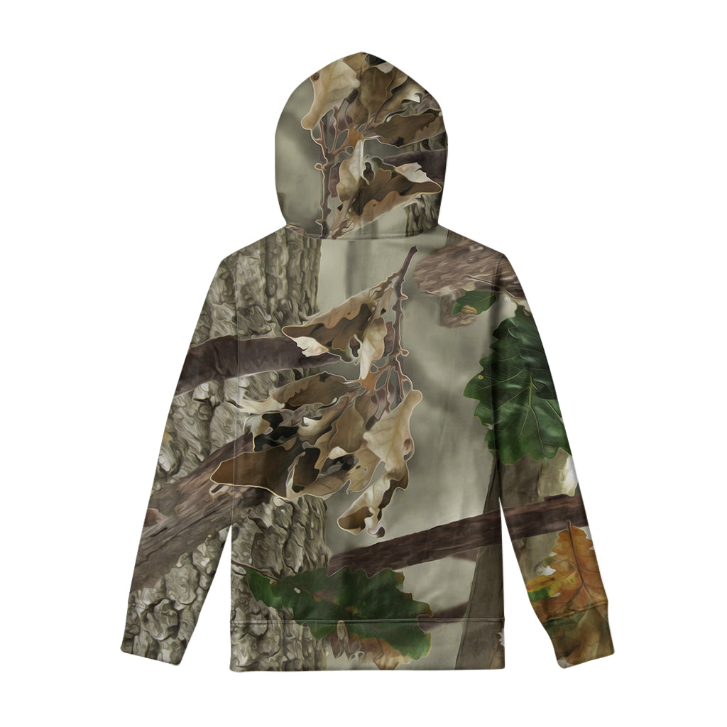 Oak Tree Hunting Camouflage Print Pullover Hoodie