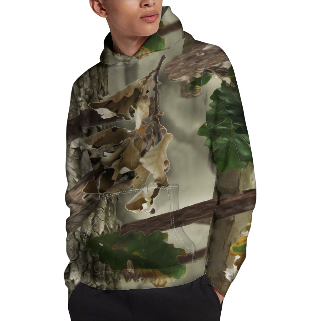 Oak Tree Hunting Camouflage Print Pullover Hoodie