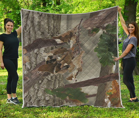 Oak Tree Hunting Camouflage Print Quilt