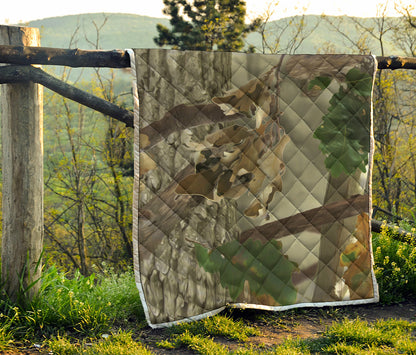 Oak Tree Hunting Camouflage Print Quilt