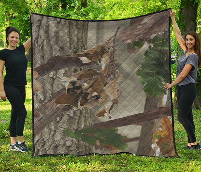 Oak Tree Hunting Camouflage Print Quilt