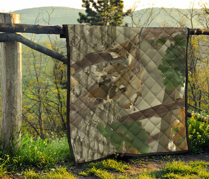 Oak Tree Hunting Camouflage Print Quilt