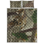 Oak Tree Hunting Camouflage Print Quilt Bed Set