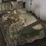 Oak Tree Hunting Camouflage Print Quilt Bed Set