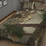 Oak Tree Hunting Camouflage Print Quilt Bed Set