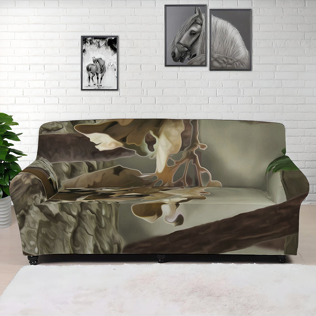 Oak Tree Hunting Camouflage Print Sofa Cover