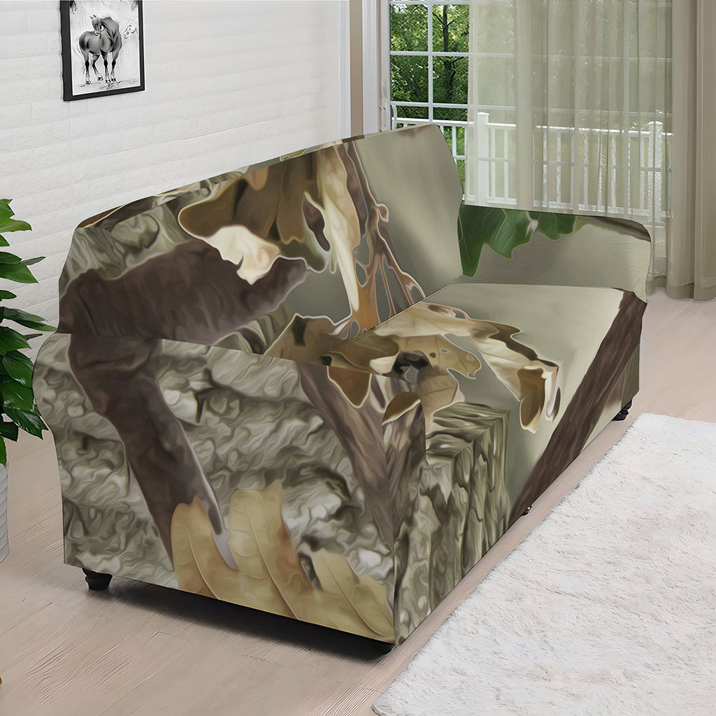 Oak Tree Hunting Camouflage Print Sofa Cover