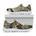 Oak Tree Hunting Camouflage Print White Running Shoes