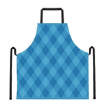 Ocean Blue Argyle Pattern Print Apron