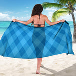 Ocean Blue Argyle Pattern Print Beach Sarong Wrap