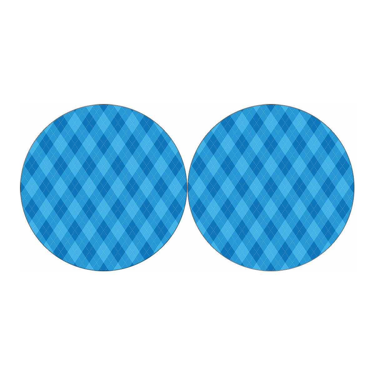 Ocean Blue Argyle Pattern Print Car Coasters