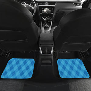 Ocean Blue Argyle Pattern Print Front and Back Car Floor Mats