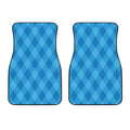 Ocean Blue Argyle Pattern Print Front Car Floor Mats