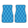 Ocean Blue Argyle Pattern Print Front Car Floor Mats