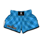 Ocean Blue Argyle Pattern Print Muay Thai Boxing Shorts