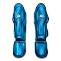 Ocean Blue Argyle Pattern Print Muay Thai Shin Guards