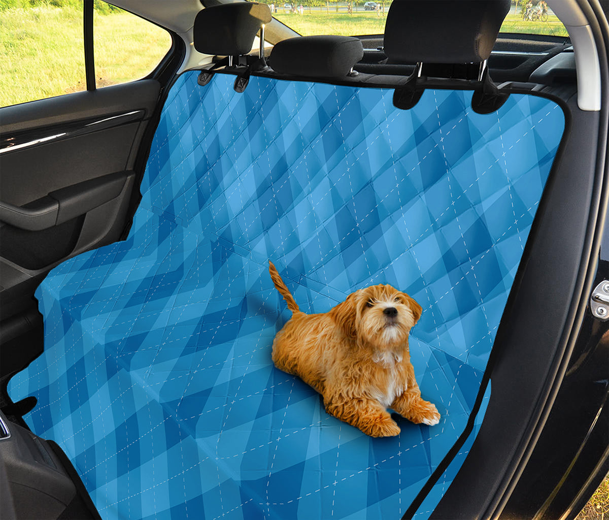 Ocean Blue Argyle Pattern Print Pet Car Back Seat Cover