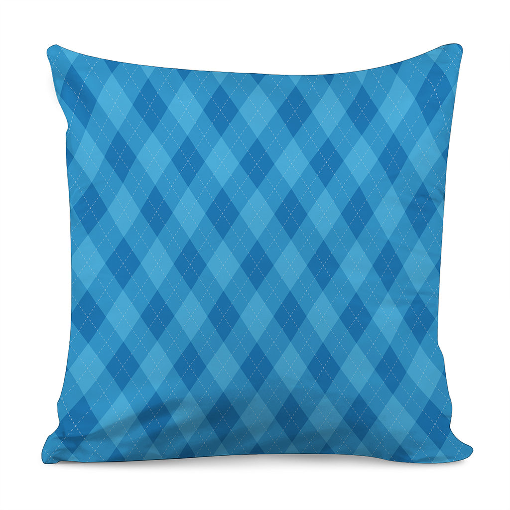 Ocean Blue Argyle Pattern Print Pillow Cover