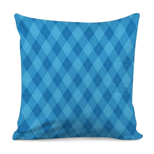 Ocean Blue Argyle Pattern Print Pillow Cover