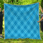 Ocean Blue Argyle Pattern Print Quilt