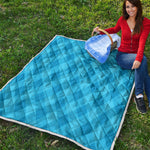Ocean Blue Argyle Pattern Print Quilt