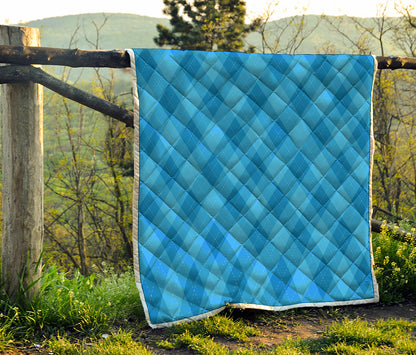 Ocean Blue Argyle Pattern Print Quilt
