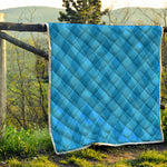 Ocean Blue Argyle Pattern Print Quilt