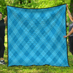 Ocean Blue Argyle Pattern Print Quilt