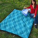 Ocean Blue Argyle Pattern Print Quilt