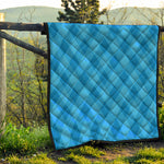 Ocean Blue Argyle Pattern Print Quilt