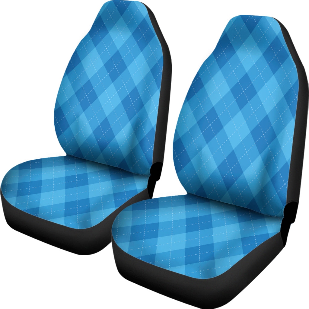 Ocean Blue Argyle Pattern Print Universal Fit Car Seat Covers