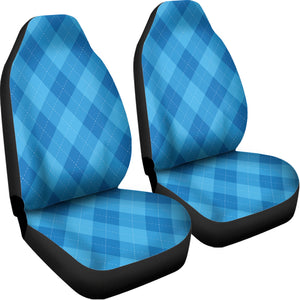 Ocean Blue Argyle Pattern Print Universal Fit Car Seat Covers