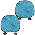Ocean Blue (NOT Real) Glitter Print Car Headrest Covers