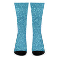 Ocean Blue (NOT Real) Glitter Print Crew Socks