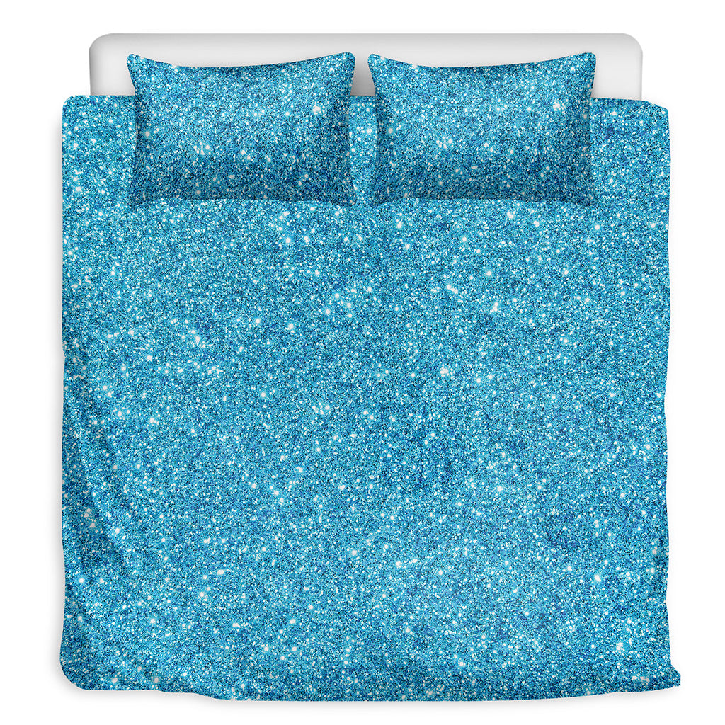 Ocean Blue Glitter Artwork Print (NOT Real Glitter) Duvet Cover Bedding Set