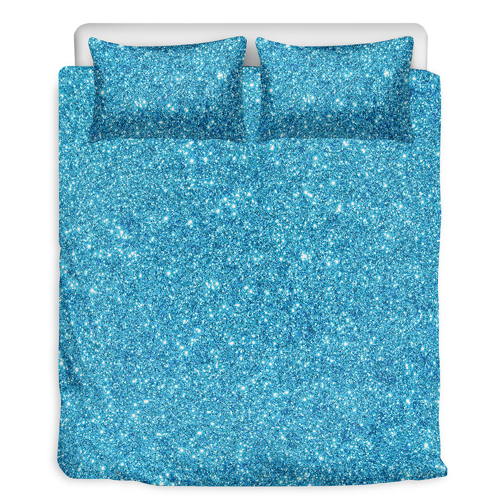 Ocean Blue Glitter Artwork Print (NOT Real Glitter) Duvet Cover Bedding Set