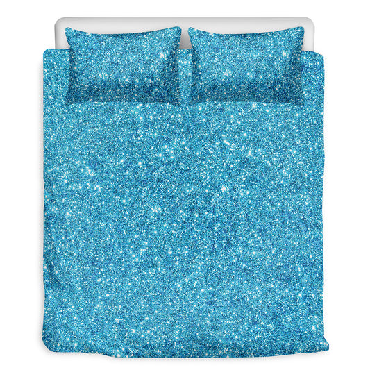 Ocean Blue Glitter Artwork Print (NOT Real Glitter) Duvet Cover Bedding Set