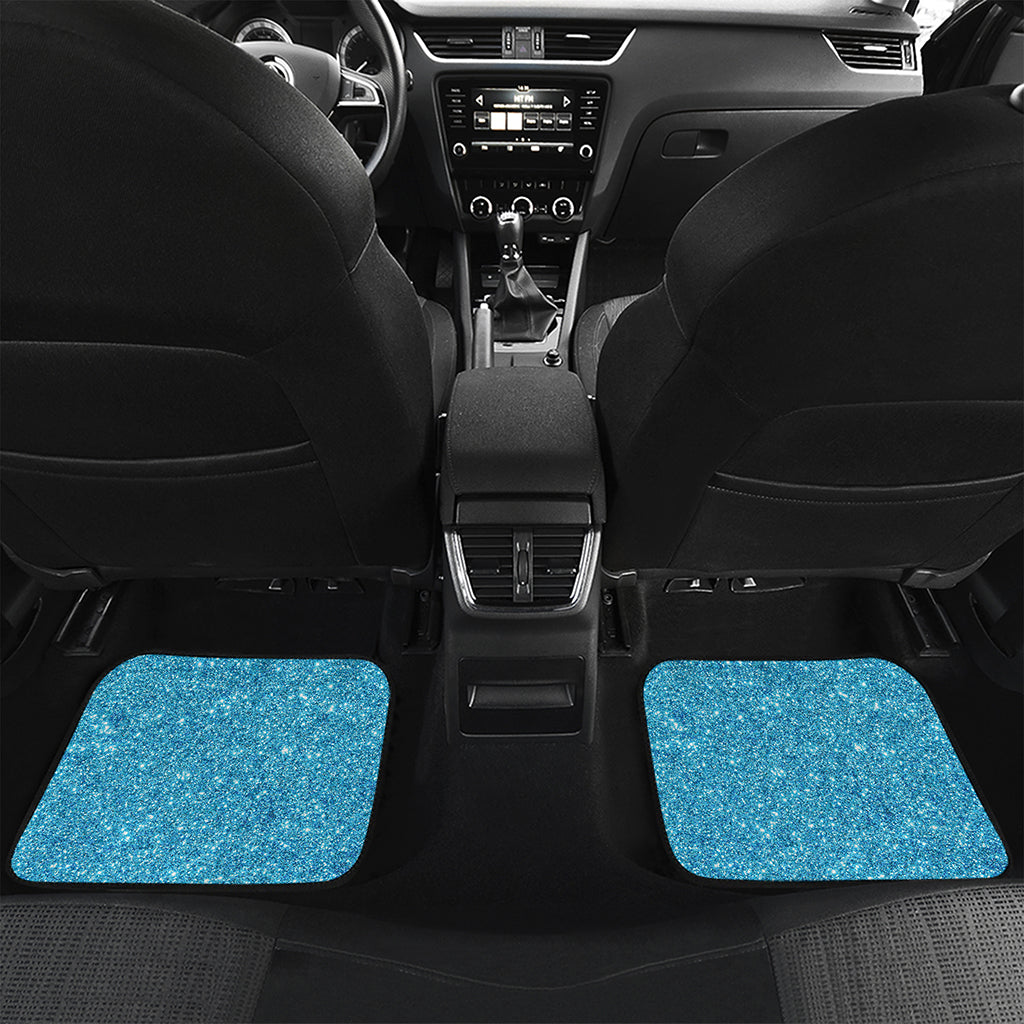 Ocean Blue Glitter Artwork Print (NOT Real Glitter) Front and Back Car Floor Mats