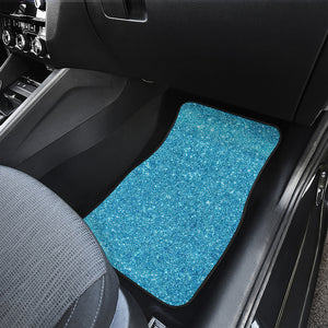 Ocean Blue Glitter Artwork Print (NOT Real Glitter) Front and Back Car Floor Mats