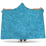 Ocean Blue Glitter Artwork Print (NOT Real Glitter) Hooded Blanket