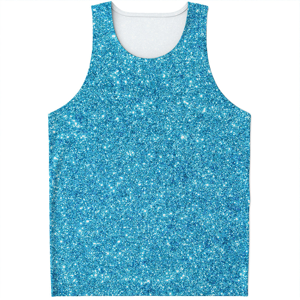 Ocean Blue Glitter Artwork Print (NOT Real Glitter) Men's Tank Top