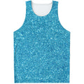 Ocean Blue (NOT Real) Glitter Print Men's Tank Top