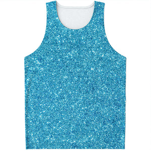 Ocean Blue Glitter Artwork Print (NOT Real Glitter) Men's Tank Top